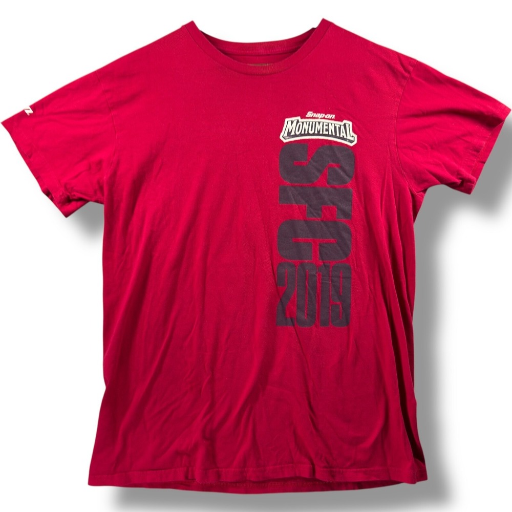 Snap-on Monumental SFC 2019 Mens Large Red Graphic T Shirt Hanes Cotton